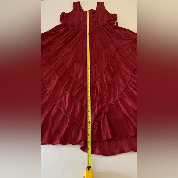 Scully Sleeveless Lace-Up Embroidered Floral Jacquard Tie Waist Midi Dress M - Picture 8 of 10